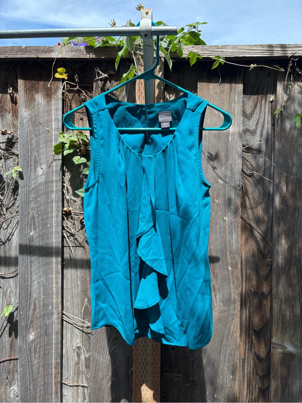 Covington Teal Ruffle Front Sleeveless Camisole